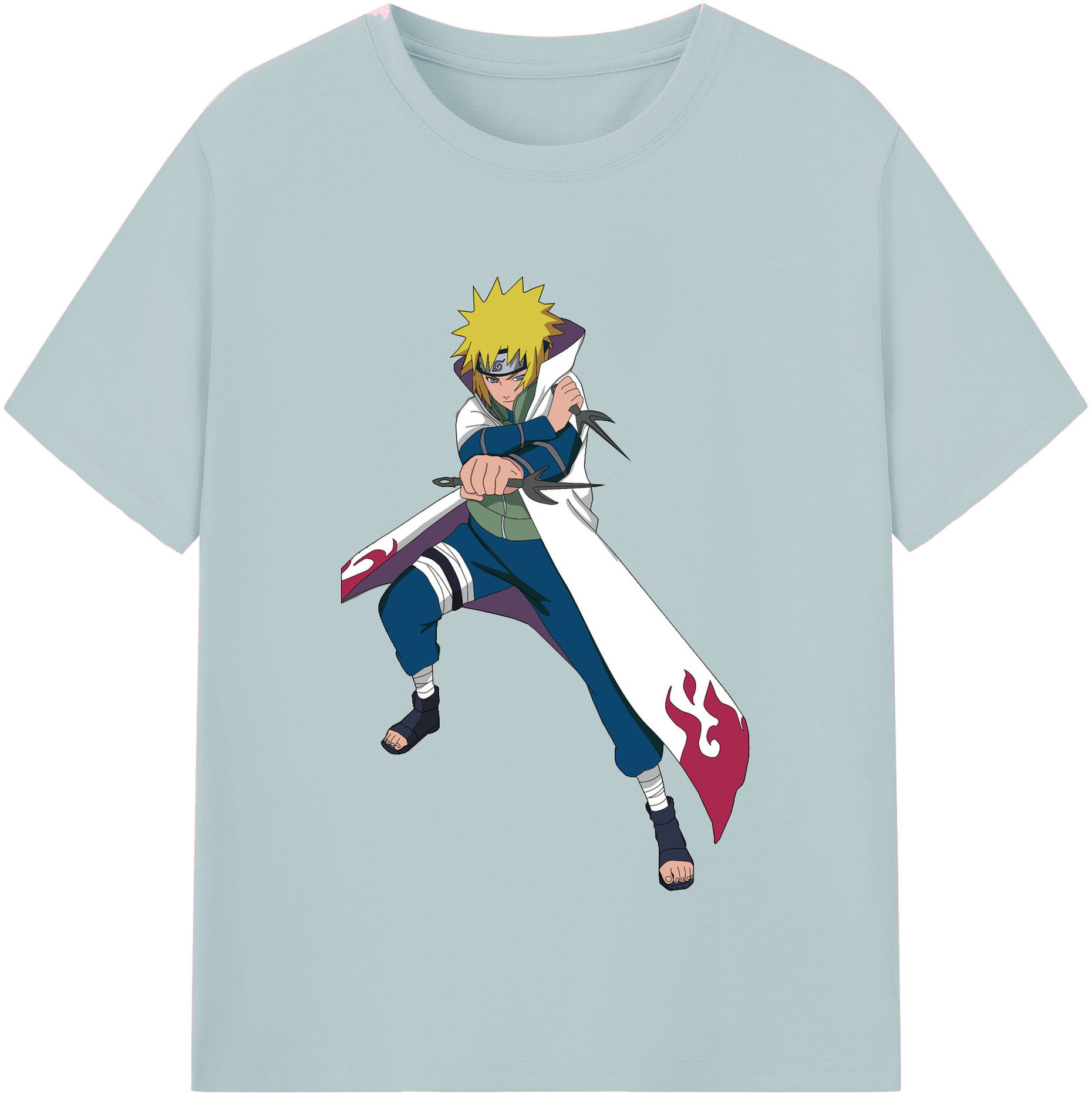 （画像用） NARUTO -ナルト- 波風 ミナト Namikaze Minato 綿100％半袖Tシャツ（フロントプリント）